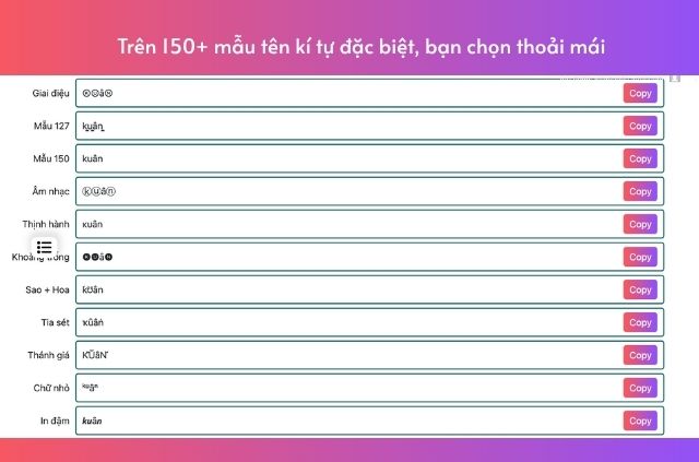 Công cụ tạo kí tự đặc biệt