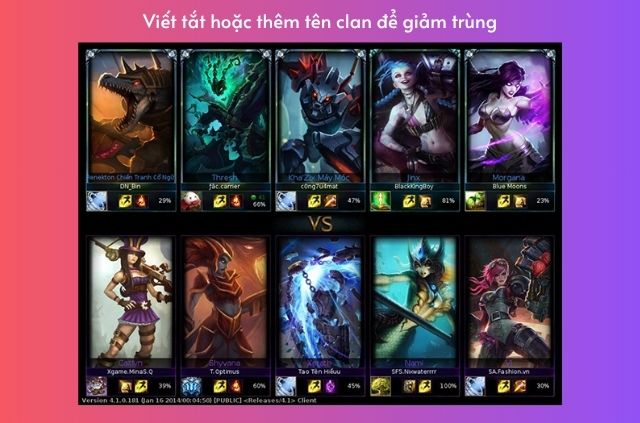 Tên kí tự đặc biệt trong LOL