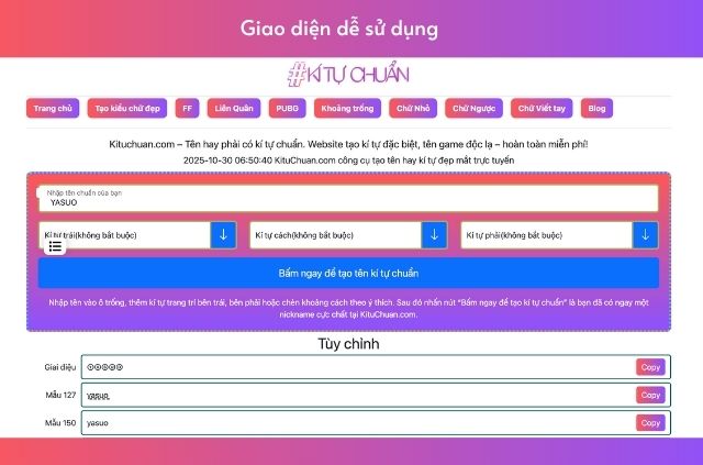 Tên Lol kí tự đặc biệt