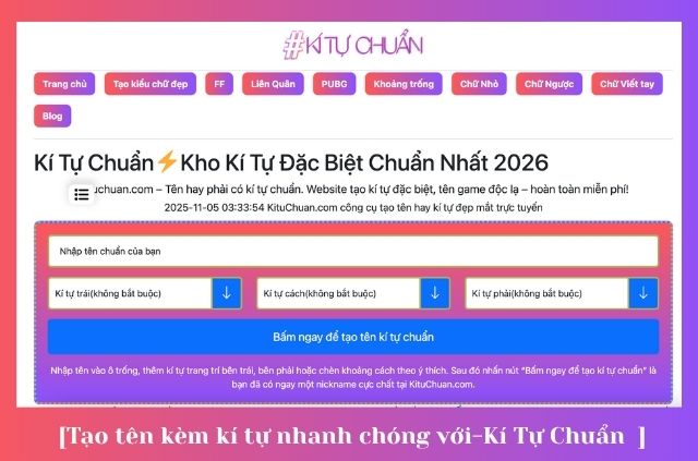 công cụ tạo tên kí tự