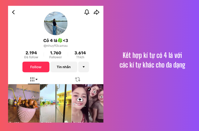 kết hợp kí tự cây cỏ