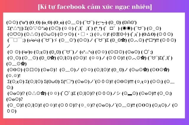 kí tự cảm xúc ngạc nhiên