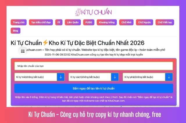 công cụ tạo ra kí tự