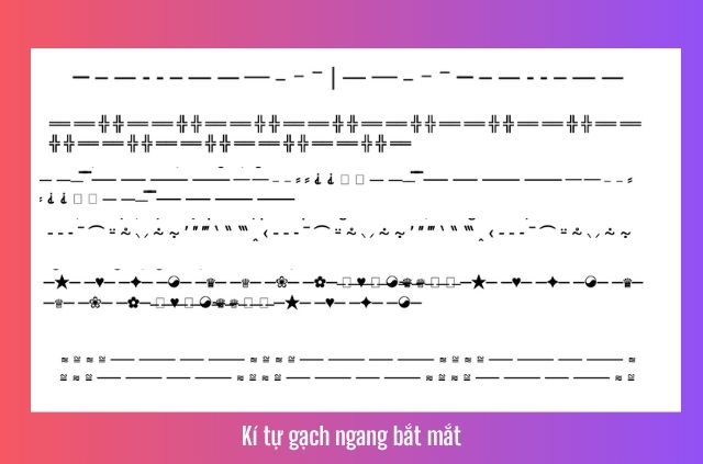 kí tự dấu gạch ngang