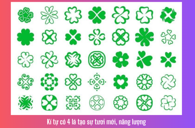 kí tự hình cỏ 4 lá