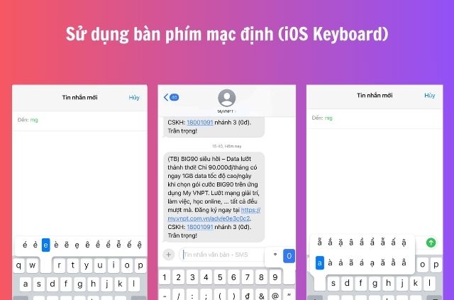 kí tự trên máy iphone