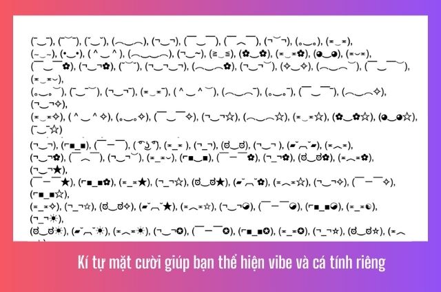 kí tự hình mặt cười