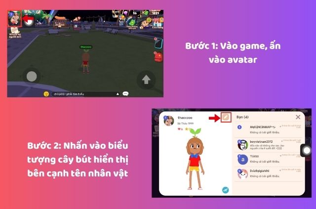 bước 1 đặt tên kí tự game play together