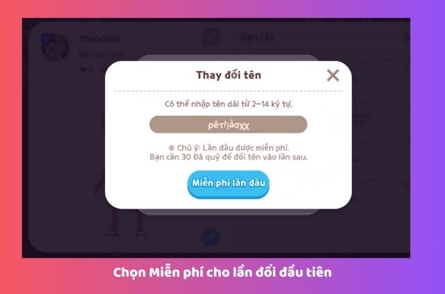 bước 4 đặt tên kí tự game play together