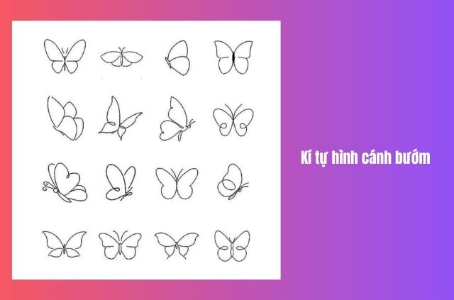 kí tự hình dạng cánh bướm