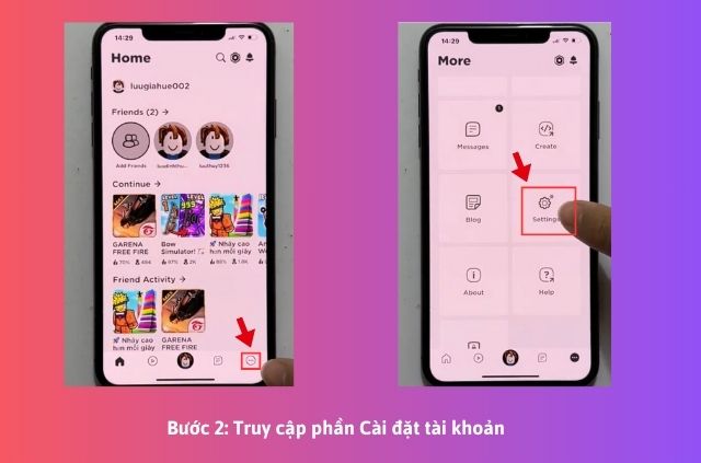 cách đặt tên kí tự trong roblox bước 2