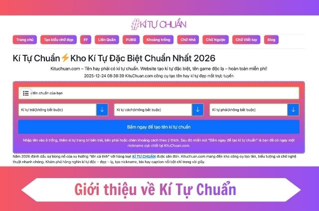giới thiệu về kí tự chuẩn