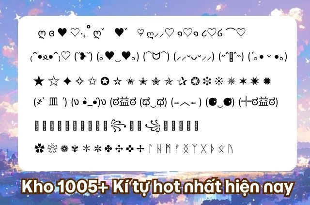 kho kí tự hot