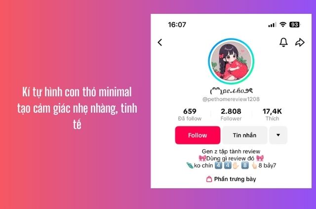 kí tự hình con thỏ minimal