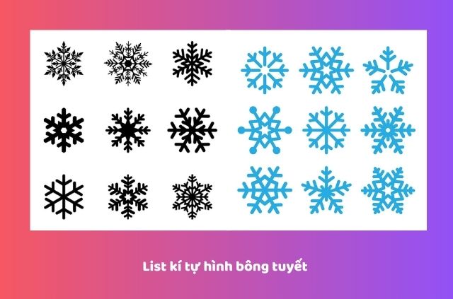 kí tự hình dạng bông tuyết
