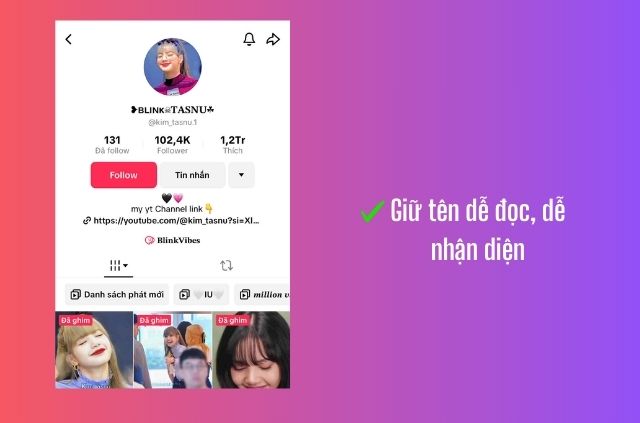 kí tự dạng idol cần dễ nhận diện