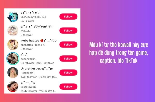mẫu kí tự con thỏ kawaii
