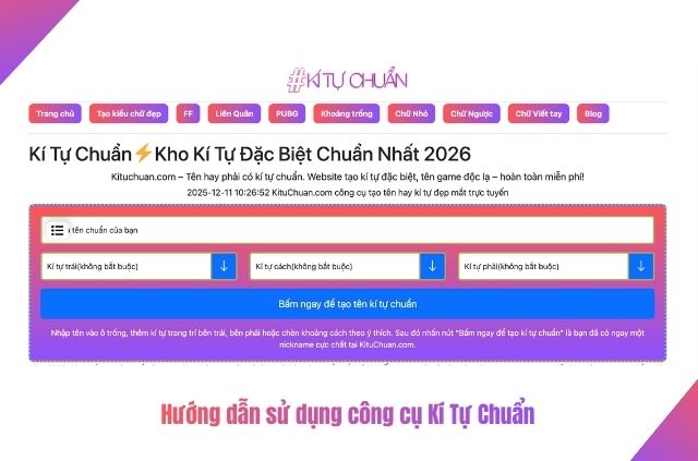 sử dụng kí tự chuẩn