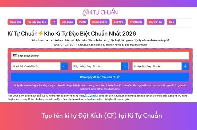 tạo tên kí tự game đột kích