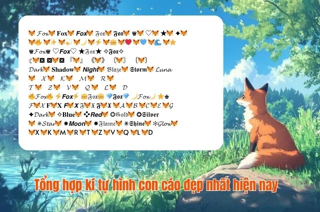 Tổng hợp kí tự hình con cáo
